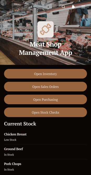 Meat Shop Management App Template