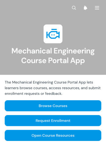 Mechanical Engineering Course Portal App Template