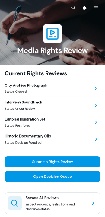 Media Rights Review App Template