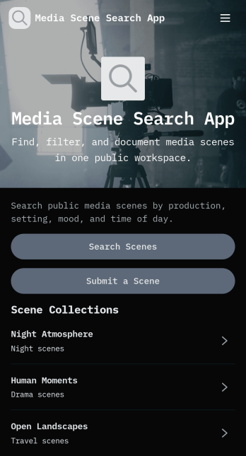 Media Scene Search App Template