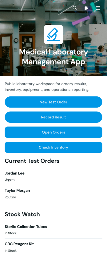 Medical Laboratory Management App Template