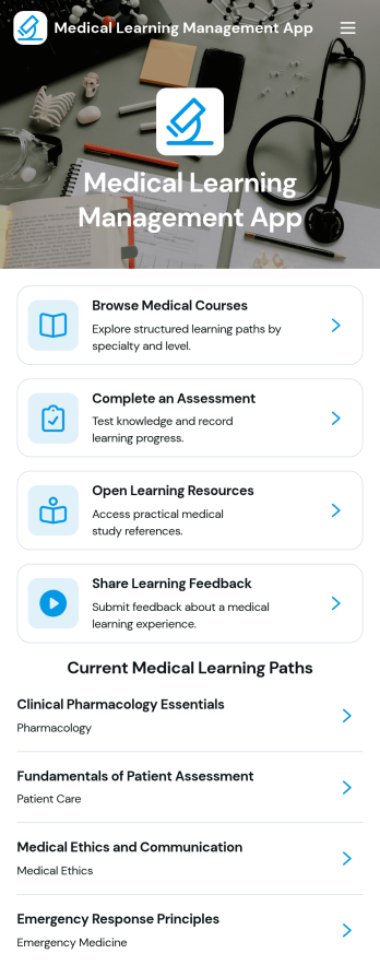 Medical Learning Management App Template