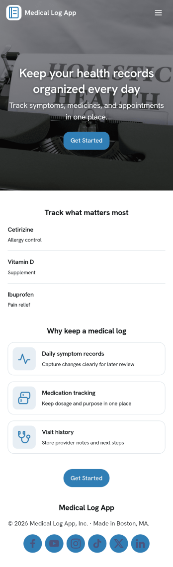 Medical Log App Template