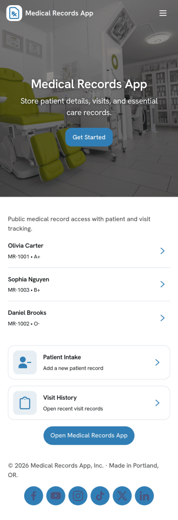 Medical Records App Template