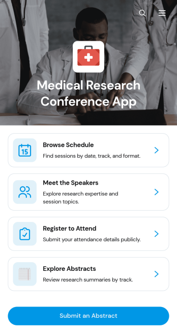 Medical Research Conference App Template