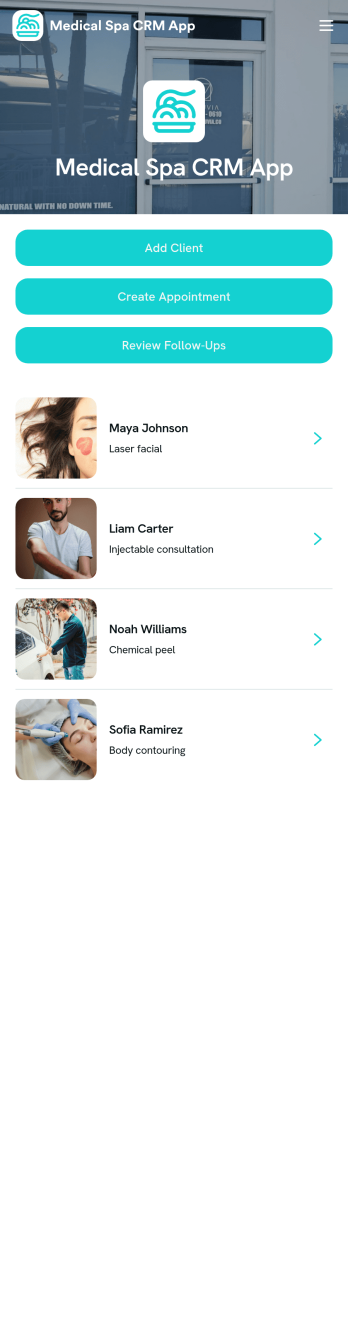 Medical Spa CRM App Template