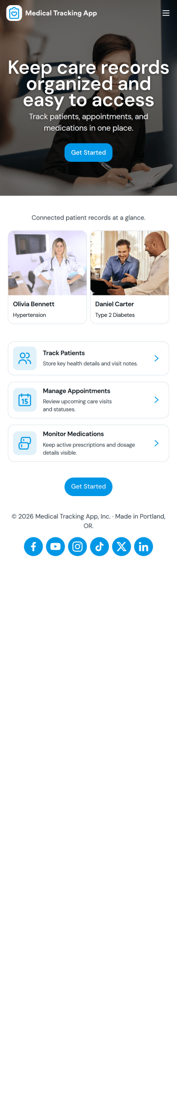 Medical Tracking App Template