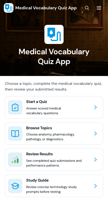 Medical Vocabulary Quiz App Template