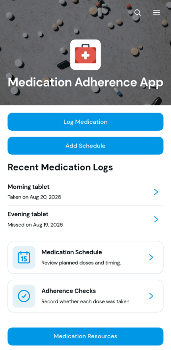 Medication Adherence App Template