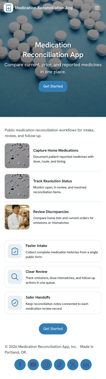 Medication Reconciliation App Template
