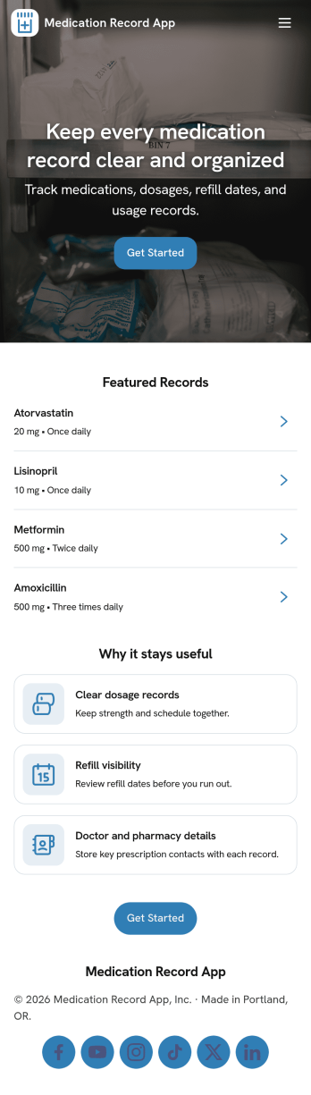 Medication Record App Template