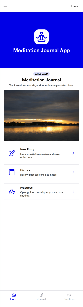 Meditation Journal App Template