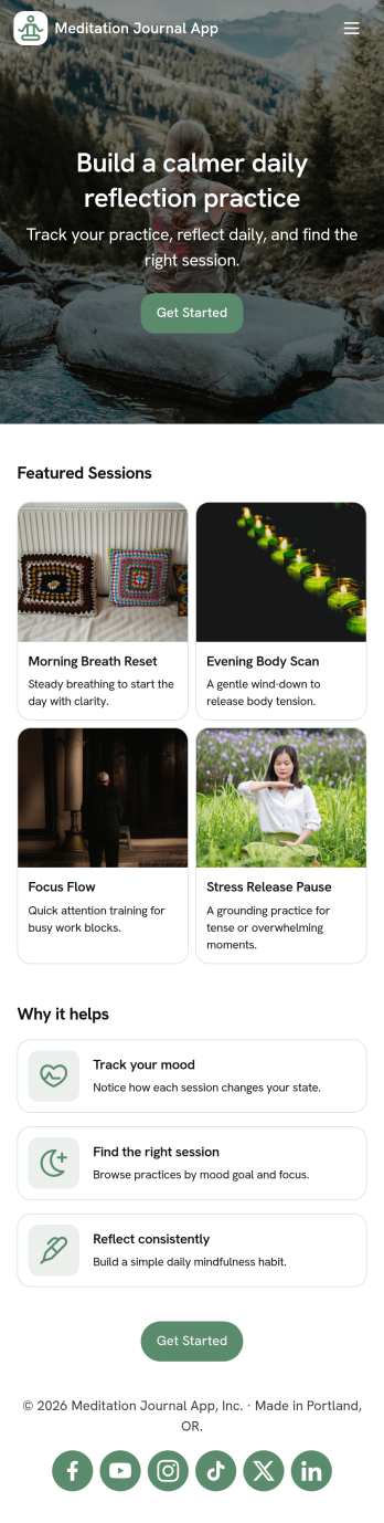 Meditation Journal App Template