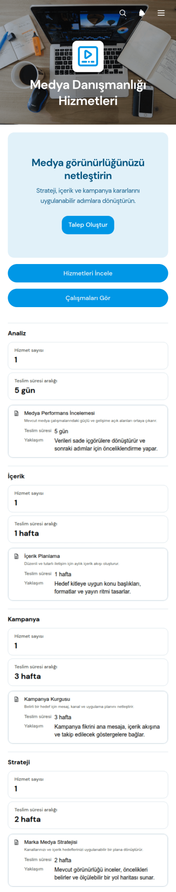 Medya Danışmanlık Hizmetleri Uygulama Șablonu