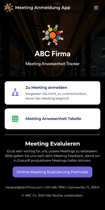 Meeting Anmeldung App