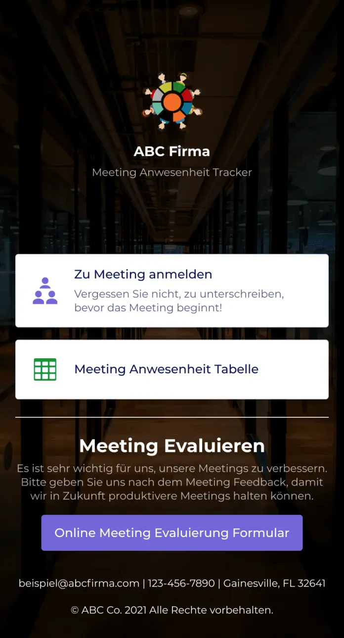 Meeting Anmeldung App