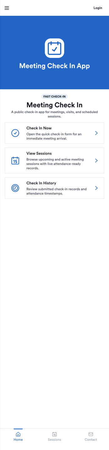 Meeting Check In App Template