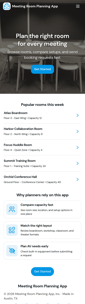 Meeting Room Planning App Template