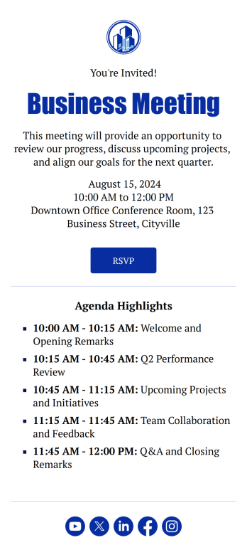 Meeting RSVP App Template