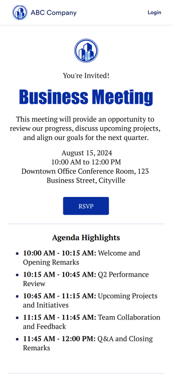 Meeting RSVP App Template