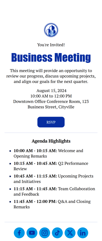 Meeting RSVP App Template