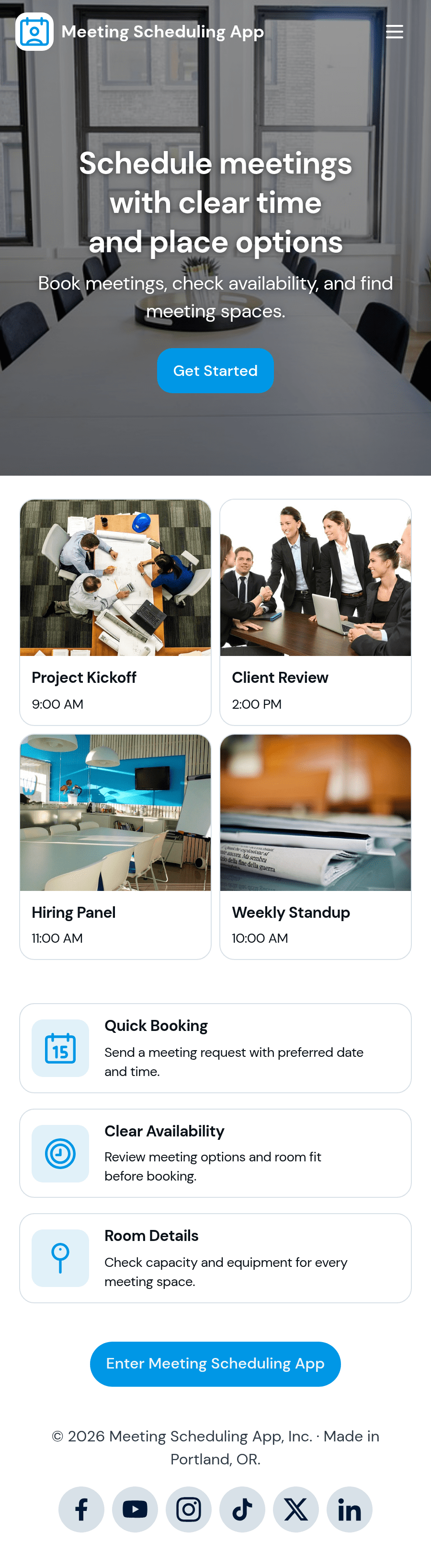 Meeting Scheduling App Template | Jotform