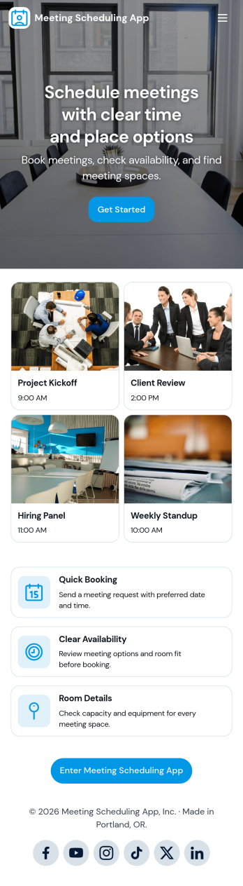 Meeting Scheduling App Template