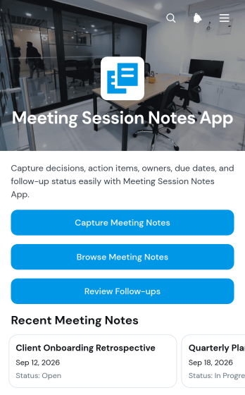 Meeting Session Notes App Template