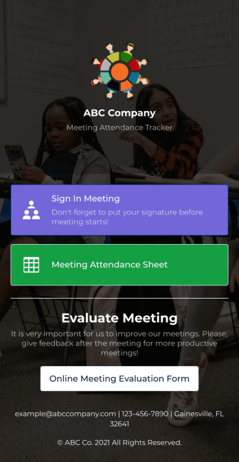Meeting Sign In App Template