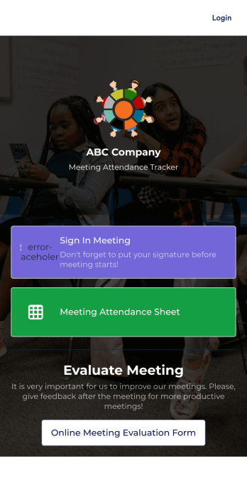 Meeting Sign In App Template