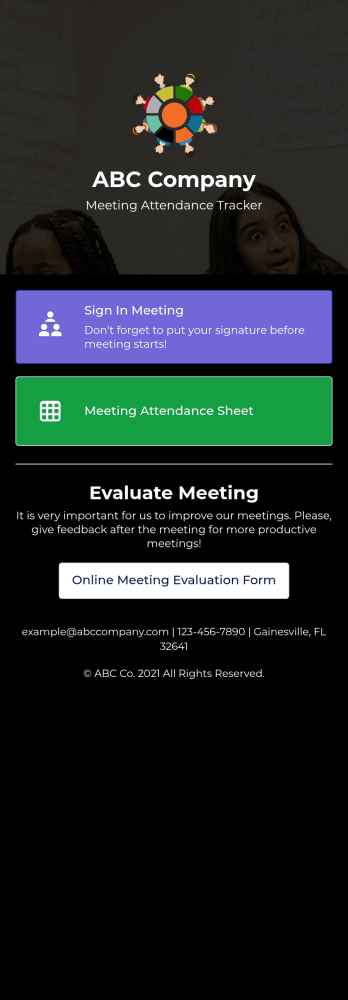 Meeting Sign In App Template