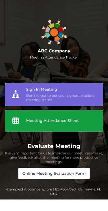 Meeting Sign In App Template