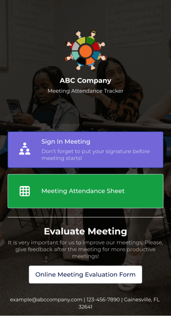 Meeting Sign In App Template