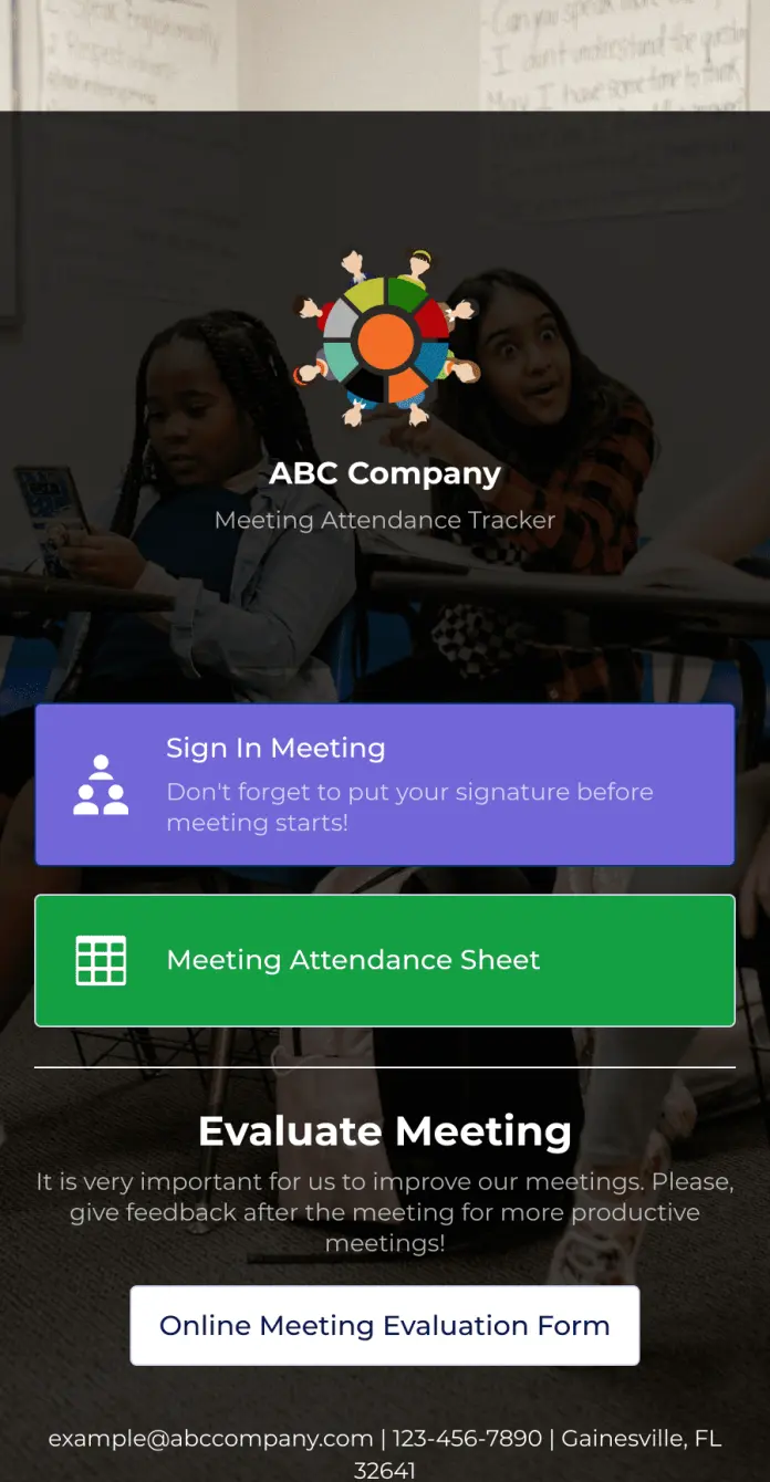 Meeting Sign In App