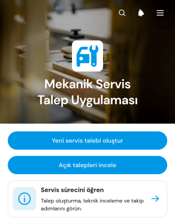 Mekanik Servis Talep Uygulama Șablonu