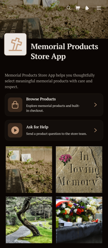Memorial Products Store App Template