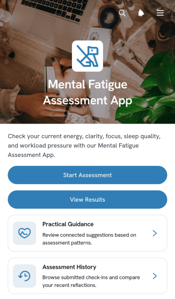 Mental Fatigue Assessment App Template