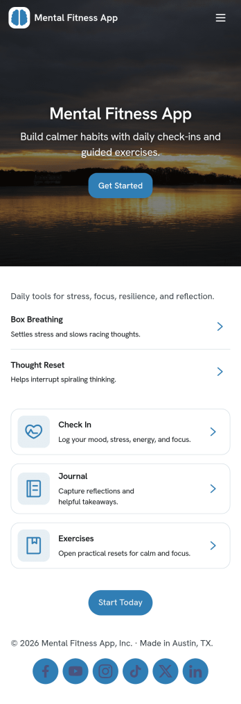 Mental Fitness App Template