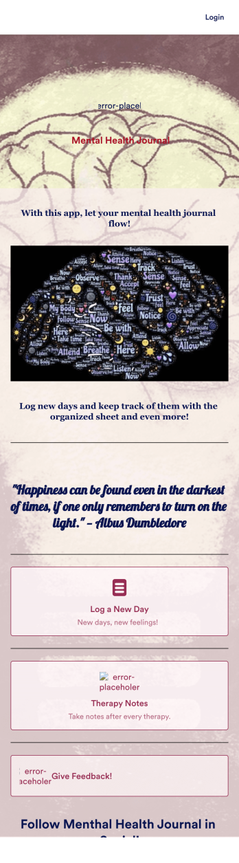 Mental Health Journal App Template