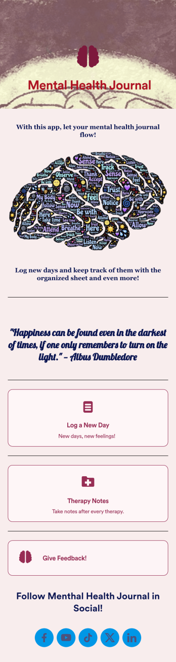 Mental Health Journal App Template