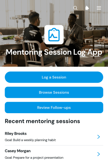 Mentoring Session Log App Template