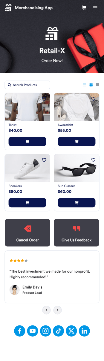 Merchandising App Template