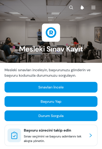Mesleki Sınav Kayıt Uygulama Șablonu