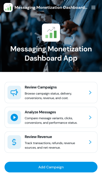 Messaging Monetization Dashboard App Template