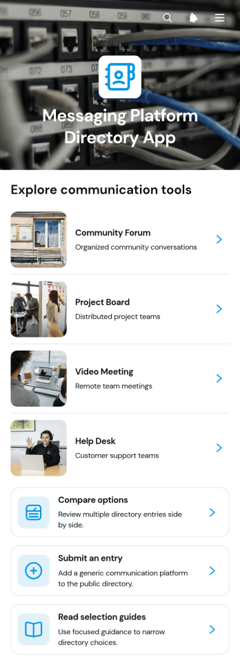 Messaging Platform Directory App Template