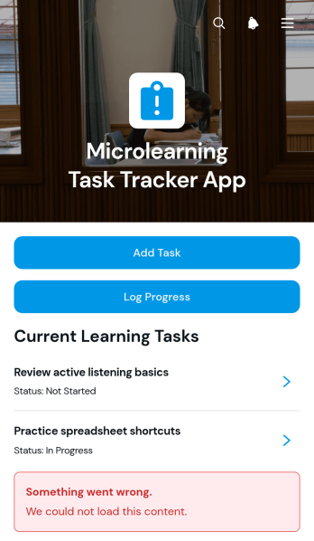 Microlearning Task Tracker App Template