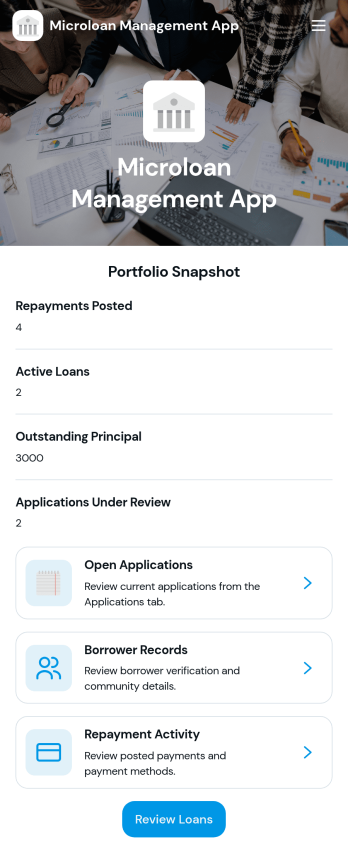 Microloan Management App Template