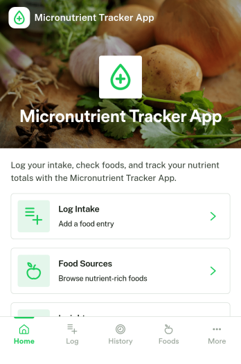 Micronutrient Tracker App Template