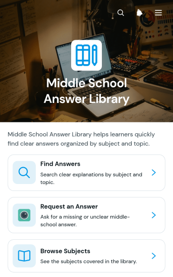 Middle School Answer Library App Template