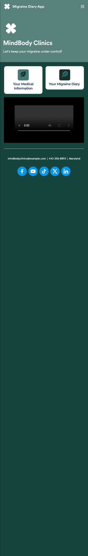 Migraine Diary App Template